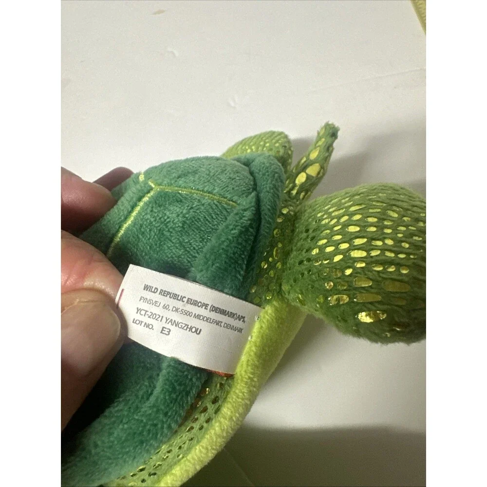 Wild Republic Sea Turtle Plush Stuffed Animal Sea Critters 7” Green- Preowned